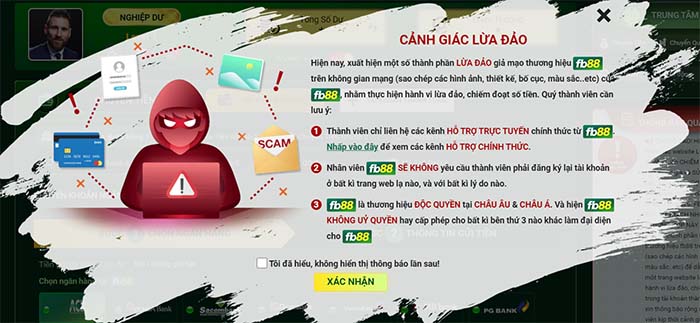 phân biệt website Fb88 thật hoặc giả